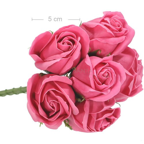 Buquê de Rosas Perfumadas em E.V.A 6 unid.- Ref.354-16 Rosa escuro